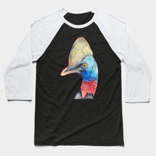 Cassowary - Australian flightless bird watercolour Baseball T-Shirt